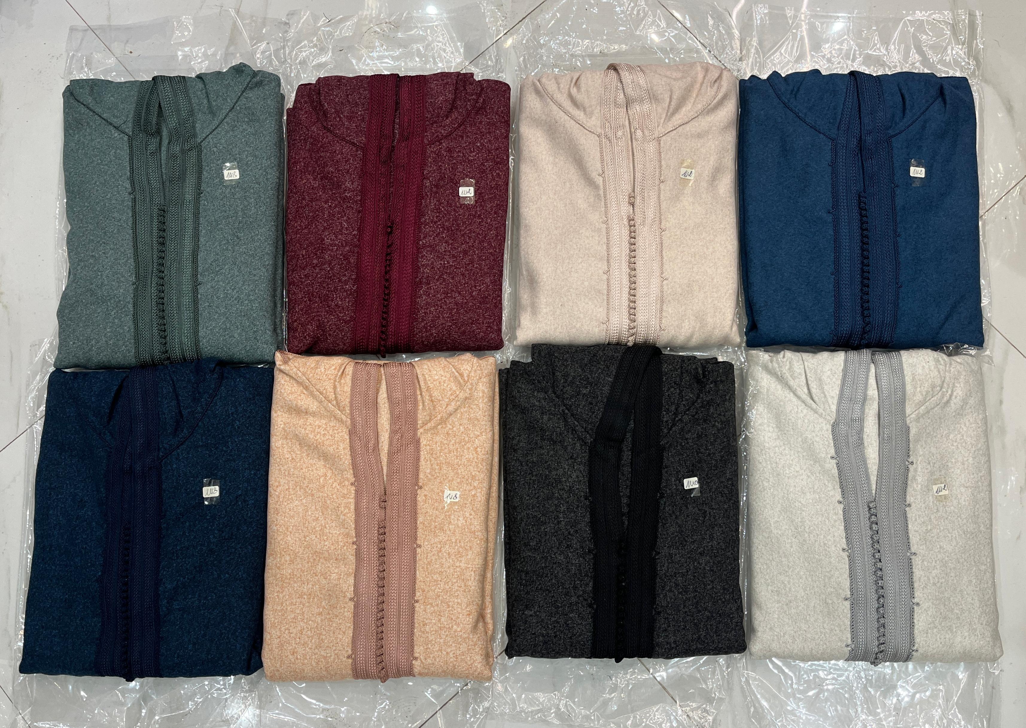 جلابة مغربي رجالي صوف ناعم خفيف